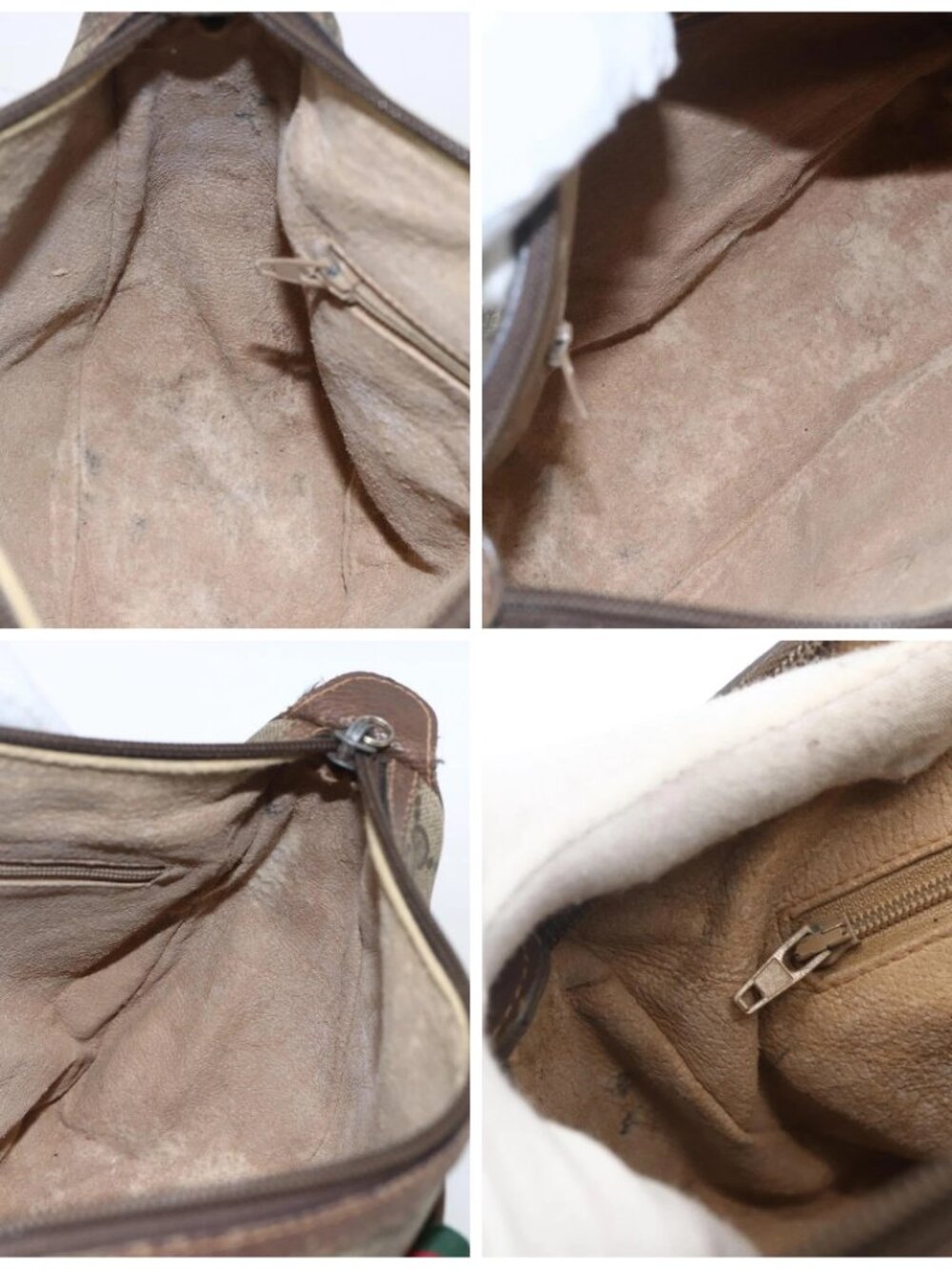 GUCCI GG Supreme Web Sherry Line Shoulder Bag PVC Beige - Picture 14 of 16